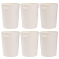 Lyellfe 6 Pack Small Trash Can, 1.5 Gallon Round Plastic Wastebasket with Handles, White Garbage Container Recycling Bins for Compact Space Bathroom, Office, Bedroom, Kitchen